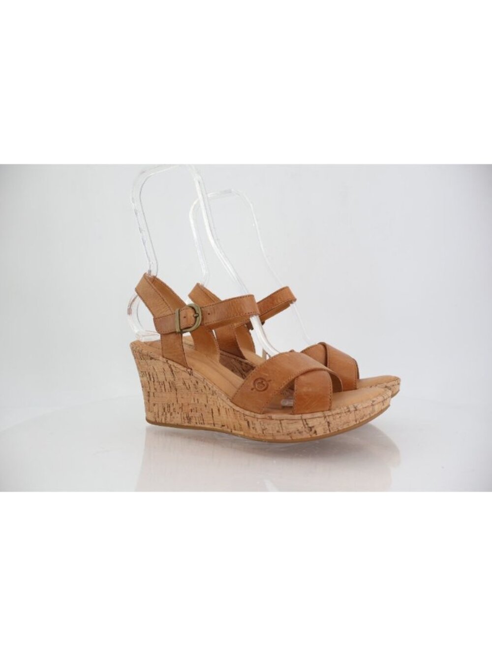 Born Alaina Platform Wedge Sandals Womens Size 10 M Brown Leather Buckle Shoes